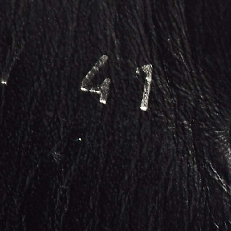 Pre Owned Balenciaga Mallorca Size 41 Black Croc Embossed Leather Banded Buckle Slide Sandals