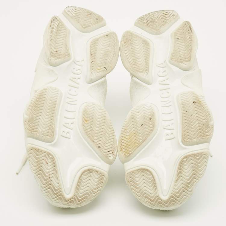 Pre Owned Balenciaga Triple S Size 37 White Leather Lace Up Sneakers