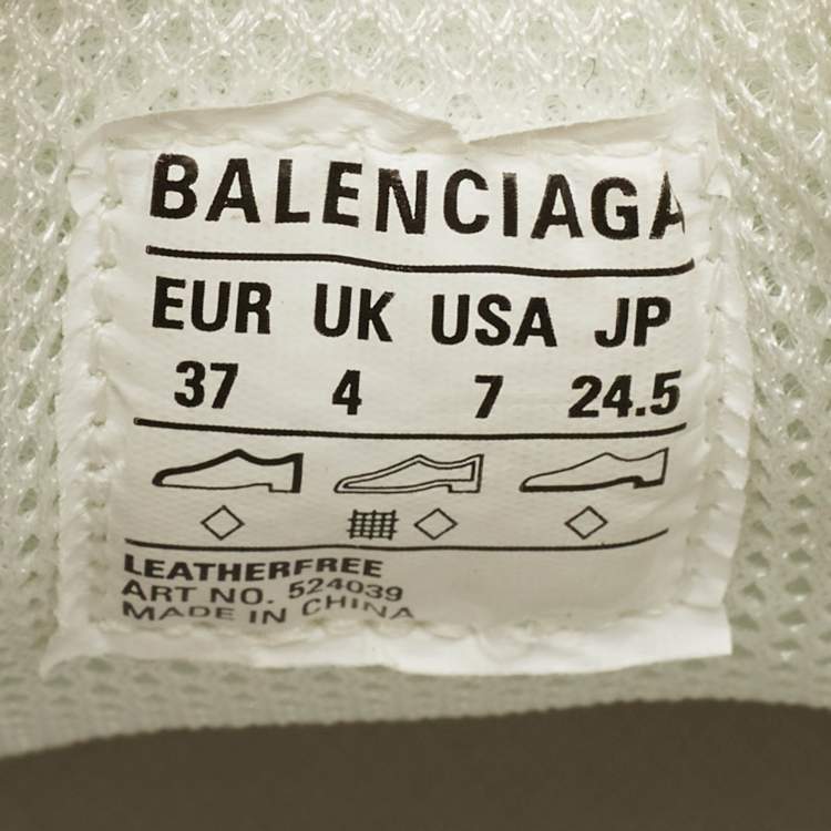 Pre Owned Balenciaga Triple S Size 37 White Leather Lace Up Sneakers