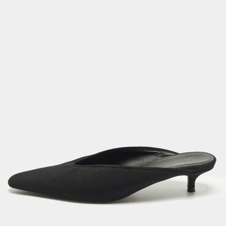 Pre Owned Balenciaga Knife Size 39 Black Knit Fabric Mules