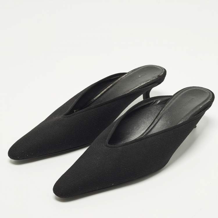 Pre Owned Balenciaga Knife Size 39 Black Knit Fabric Mules