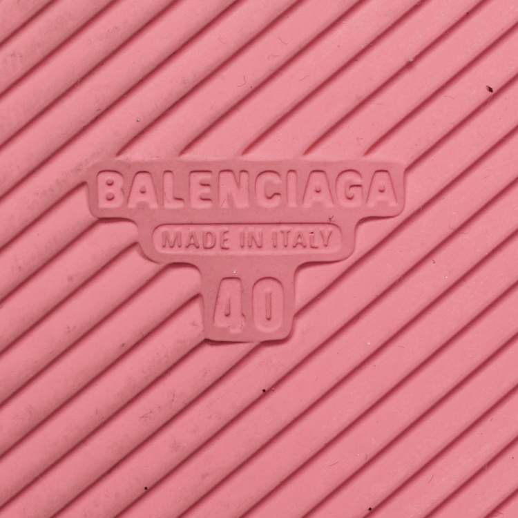 Pre Owned Balenciaga Le Cagole Size 40 Pink Rubber Thong Sandals