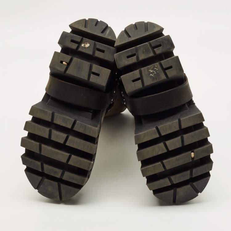 مملوكة مسبقًا Balenciaga Bulldozer Size 39 Brown Leather Harness Boots