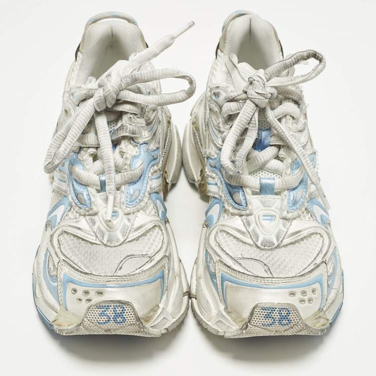 Pre Owned Balenciaga Runner 2.0 Size 38 Multicolor Faux Leather and Mesh Low Top Sneakers