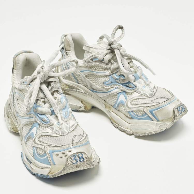 Pre Owned Balenciaga Runner 2.0 Size 38 Multicolor Faux Leather and Mesh Low Top Sneakers