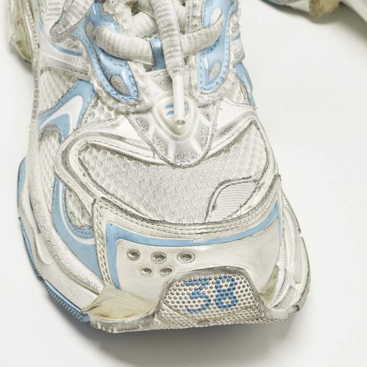 Pre Owned Balenciaga Runner 2.0 Size 38 Multicolor Faux Leather and Mesh Low Top Sneakers