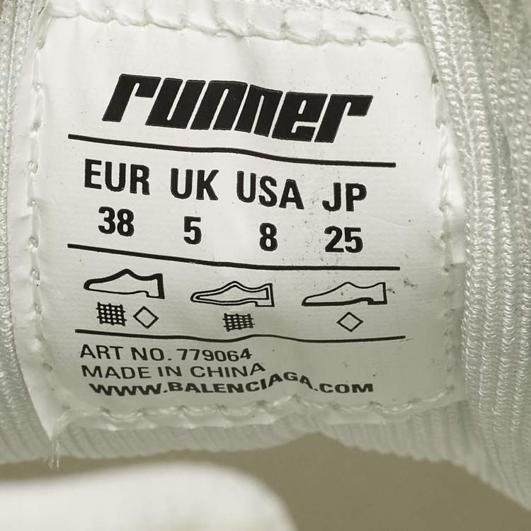 Pre Owned Balenciaga Runner 2.0 Size 38 Multicolor Faux Leather and Mesh Low Top Sneakers