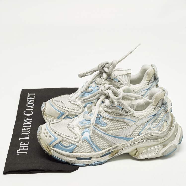 Pre Owned Balenciaga Runner 2.0 Size 38 Multicolor Faux Leather and Mesh Low Top Sneakers