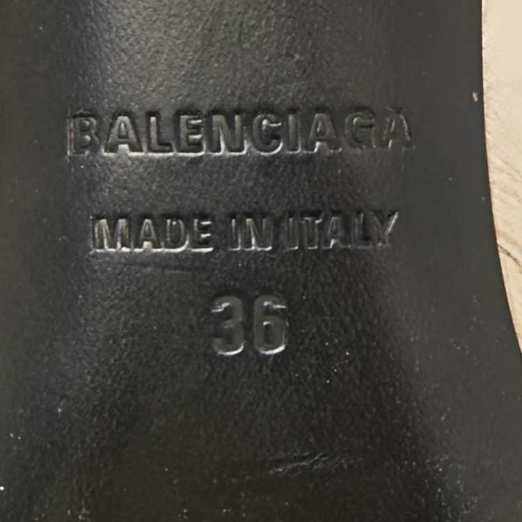 Pre Owned Balenciaga Square Knife Size 36 Gold Leather Pumps