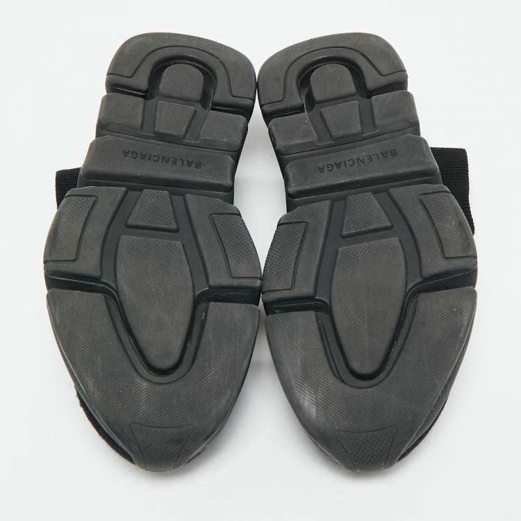 Pre Owned Balenciaga Speed Trainer Size 39 Black Knit Fabric High Top Sneakers