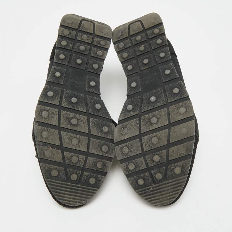 Pre Owned Balenciaga Race Runner Size 35 Black Mesh and Suede Lace Up Sneakers