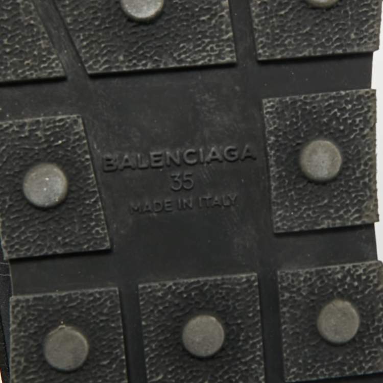 Pre Owned Balenciaga Race Runner Size 35 Black Mesh and Suede Lace Up Sneakers