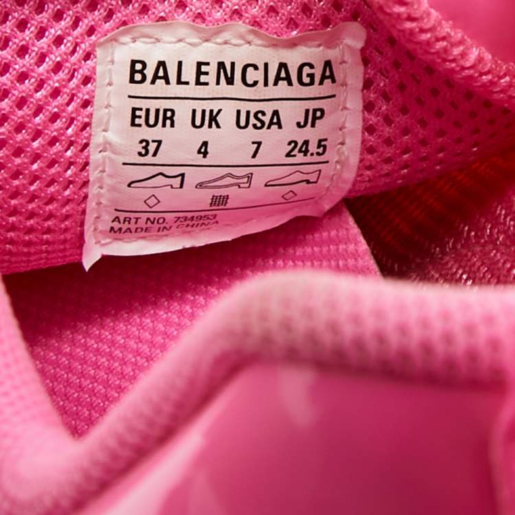 Pre Owned Balenciaga Triple S Monoblock Size 37 Pink Rubber Low Top Sneakers