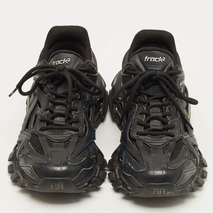 Pre Owned Balenciaga Track Size 39 Black Mesh and Rubber Lace Up Sneakers