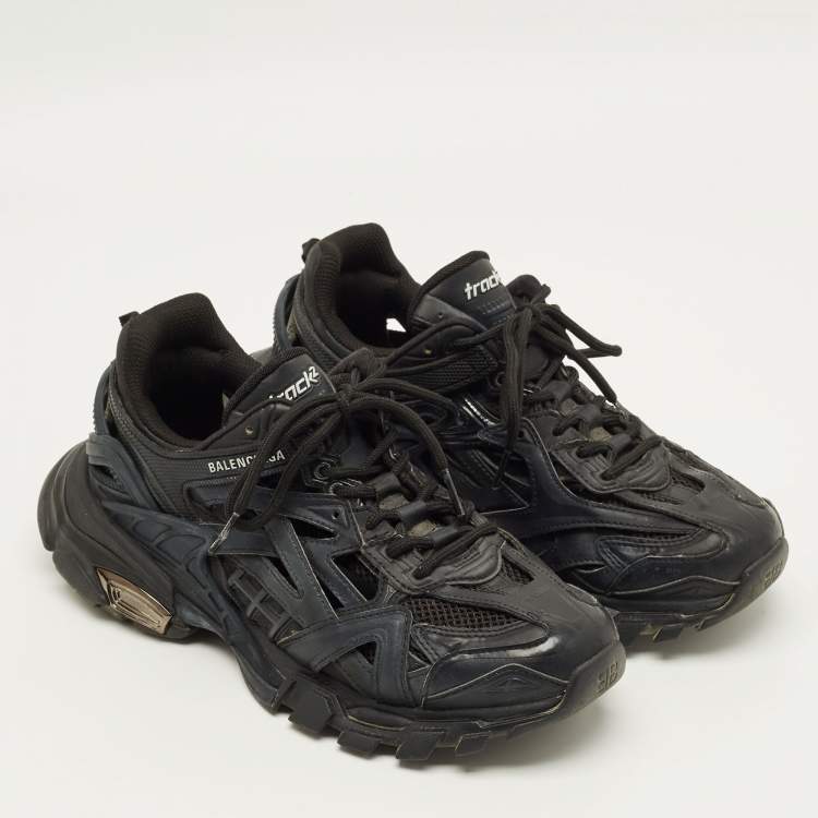 Pre Owned Balenciaga Track Size 39 Black Mesh and Rubber Lace Up Sneakers