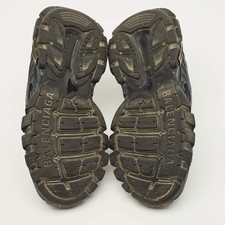 Pre Owned Balenciaga Track Size 39 Black Mesh and Rubber Lace Up Sneakers