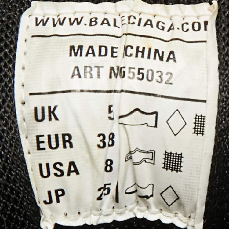 Pre Owned Balenciaga Track Size 38 Black Faux Leather and Mesh Low Top Sneakers