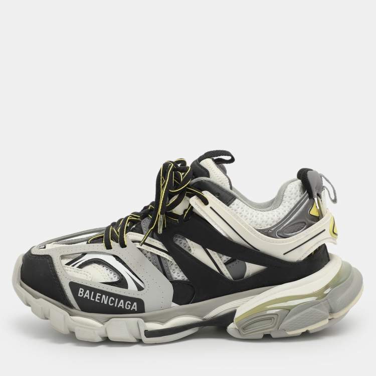 Pre Owned Balenciaga Track Size 37 Black/White Mesh and Synthetic Leather Low Top Sneakers