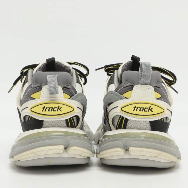 Pre Owned Balenciaga Track Size 37 Black/White Mesh and Synthetic Leather Low Top Sneakers