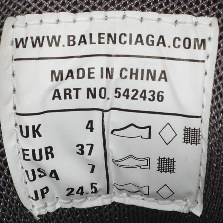 Pre Owned Balenciaga Track Size 37 Black/White Mesh and Synthetic Leather Low Top Sneakers