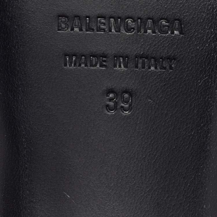 Pre Owned Balenciaga Duty Free Size 39 Black Leather Slide Sandals