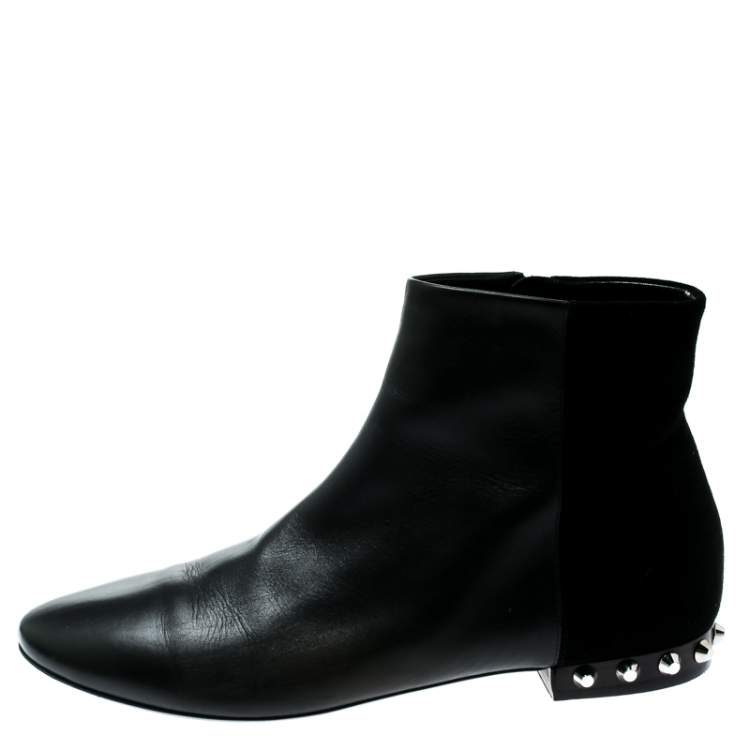 Womens Balenciaga Black Leather Ankle Boots  DANYOUNGUK