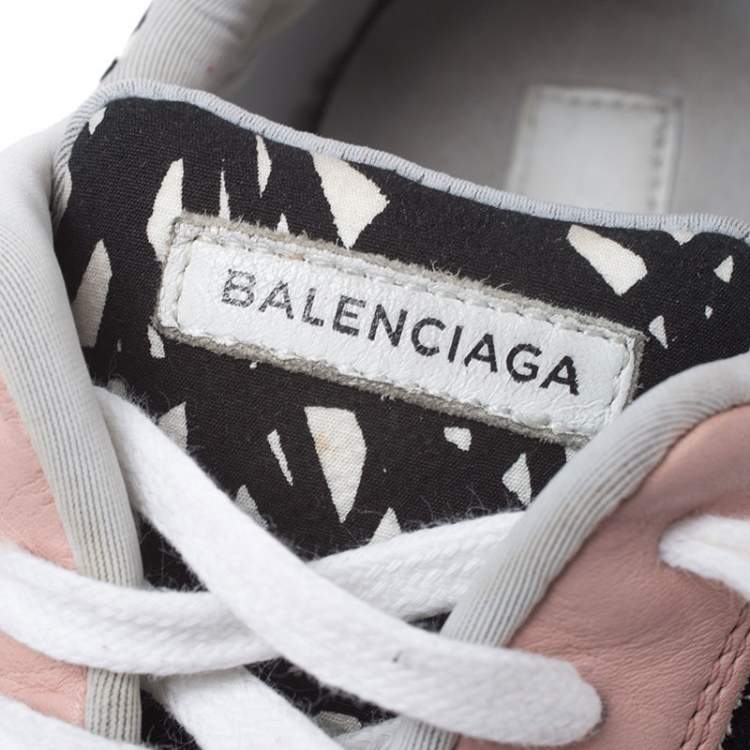 Pre Owned Balenciaga Multicolor Fabric/Leather and Suede Sneakers Size 38