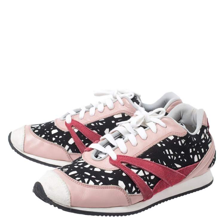 Pre Owned Balenciaga Multicolor Fabric/Leather and Suede Sneakers Size 38