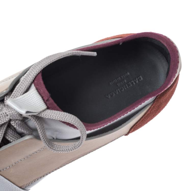 Pre Owned Balenciaga Multicolor Leather and Suede Race Runner Sneakers Size 41