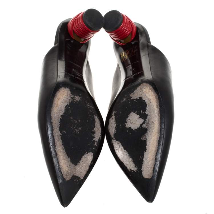 Pre Owned Balenciaga Black Leather Bistrot Mules Size 41