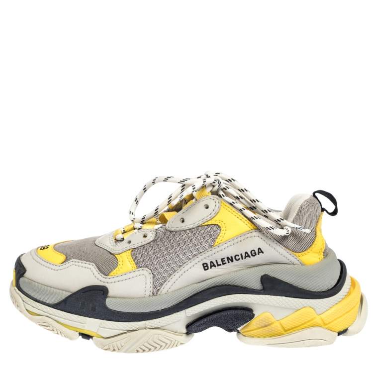 مملوكة مسبقًا Balenciaga Multicolor Leather And Mesh Triple S Low Top Sneakers Size 39