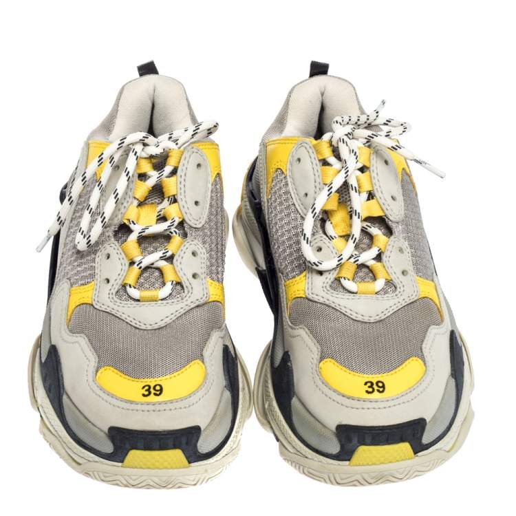 مملوكة مسبقًا Balenciaga Multicolor Leather And Mesh Triple S Low Top Sneakers Size 39