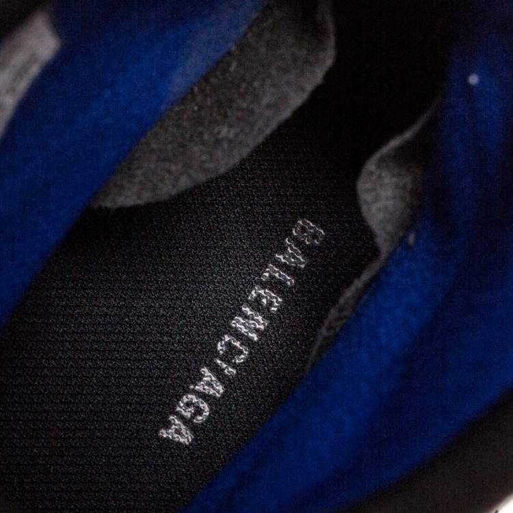 Pre Owned Balenciaga Blue Knit Fabric Speed Trainer Sneakers Size 39