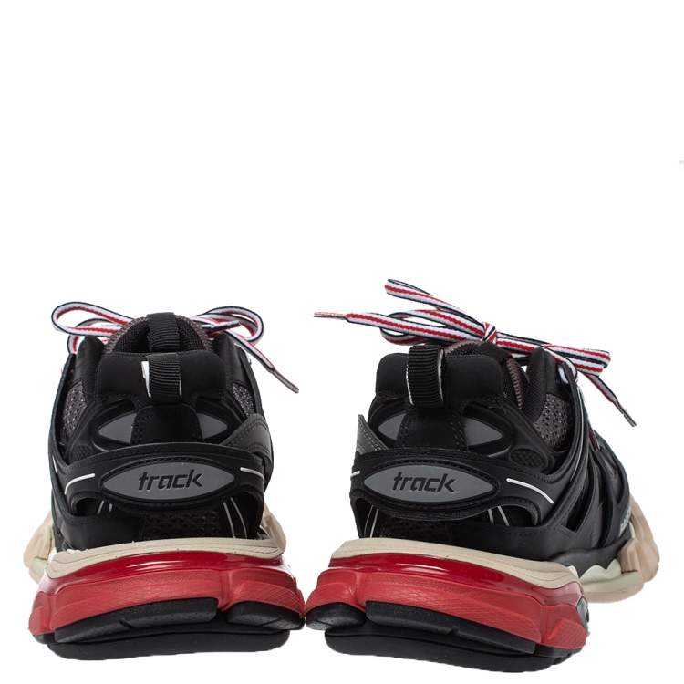 Pre Owned Balenciaga Multicolor Leather And Mesh Track Low Top Sneakers Size 36