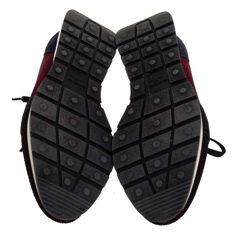 Pre Owned Balenciaga Tricolor Leather And Mesh Race Runners Sneakers Size 40