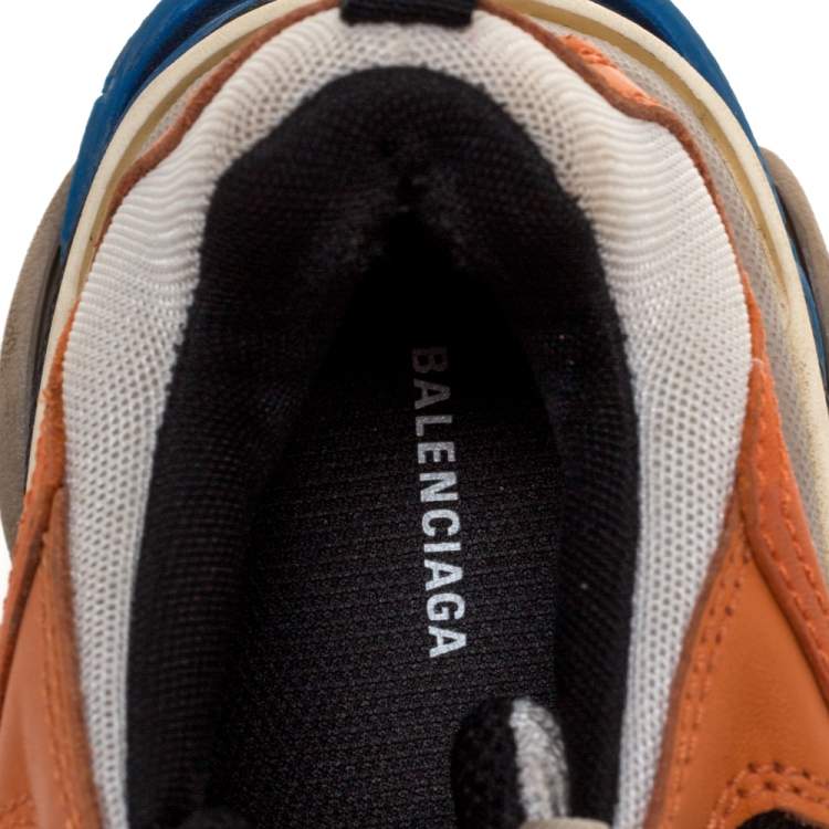 Pre Owned Balenciaga Multicolor Leather and Mesh Triple S Platform Sneakers Size 36