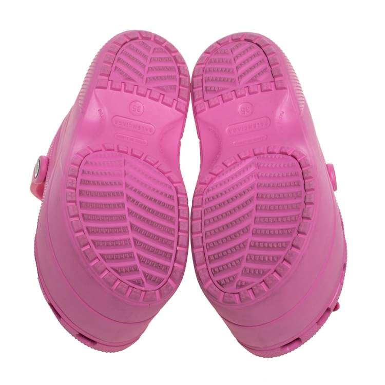 Balenciaga Rubber Crocs Embellished Platform Slingback Sandals Size 35 Balenciaga | TLC