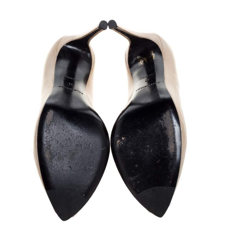 Pre Owned Balenciaga Beige Leather Split Vamp Ankle Booties Size 41