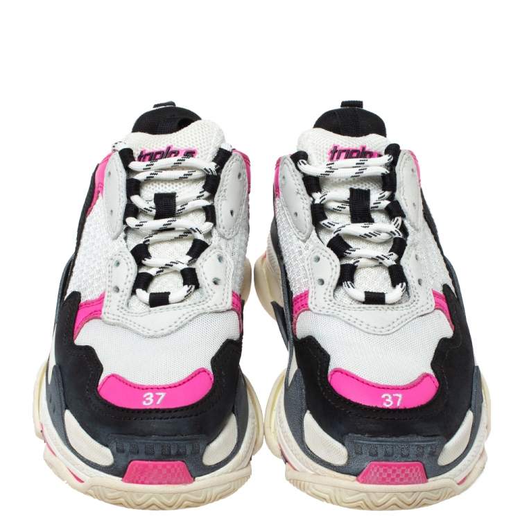 Mesh Triple S Lace Up Sneakers Size 