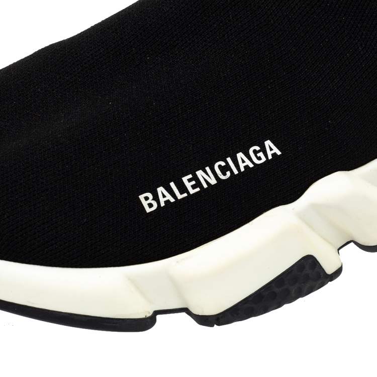 Pre Owned Balenciaga Black Knit Speed Trainer Sneakers Size 41