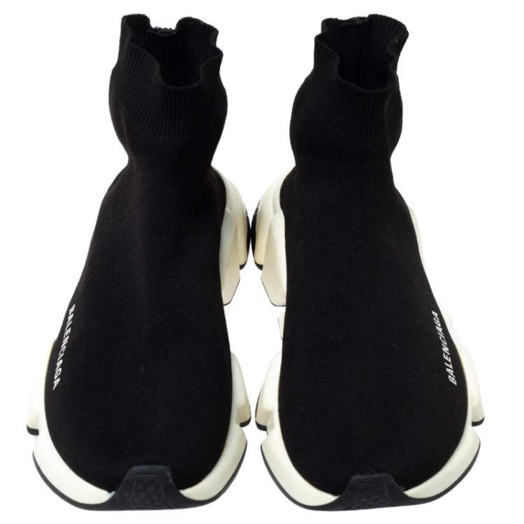 Pre Owned Balenciaga Black Knit Speed Trainer Sneakers Size 41