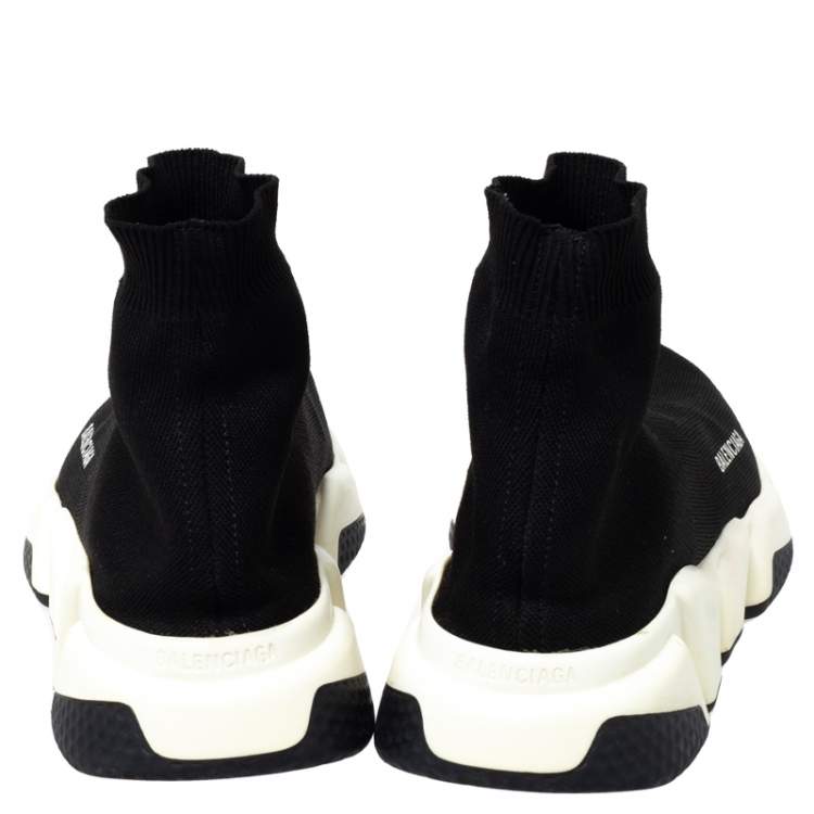 Pre Owned Balenciaga Black Knit Speed Trainer Sneakers Size 41