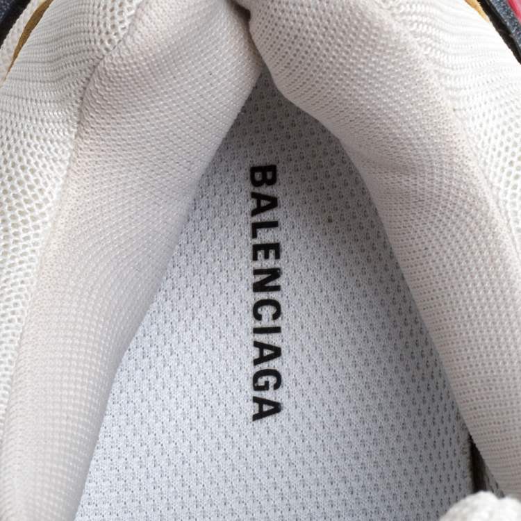 Pre Owned Balenciaga Multicolor Leather and Mesh Triple S Platform Sneakers Size 38