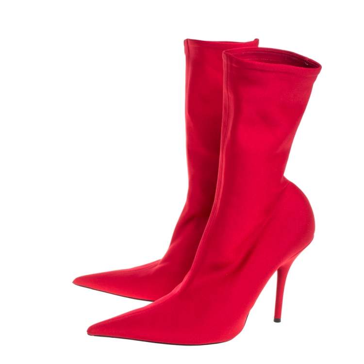 balenciaga boots womens red