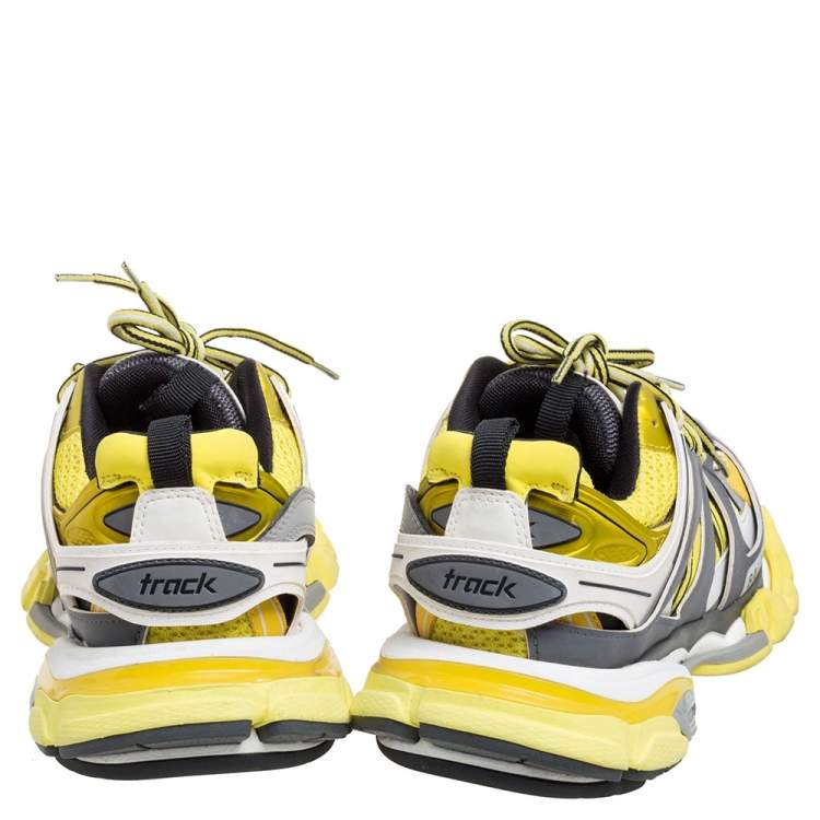 Pre Owned Balenciaga Multicolor Leather And Mesh Track Trainers Size 37
