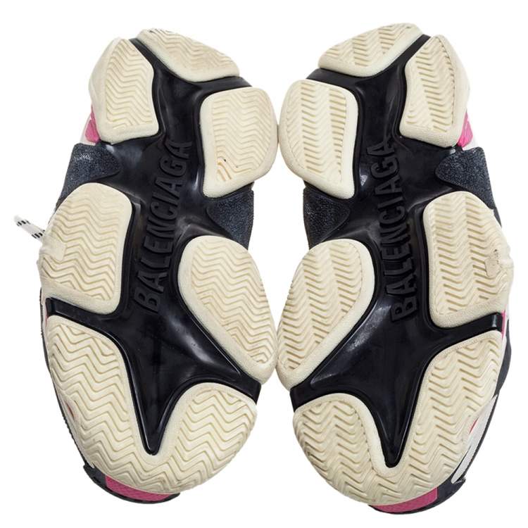 مملوكة مسبقًا Balenciaga Tri Color Mesh And Leather Triple S Trainer Sneakers Size 38