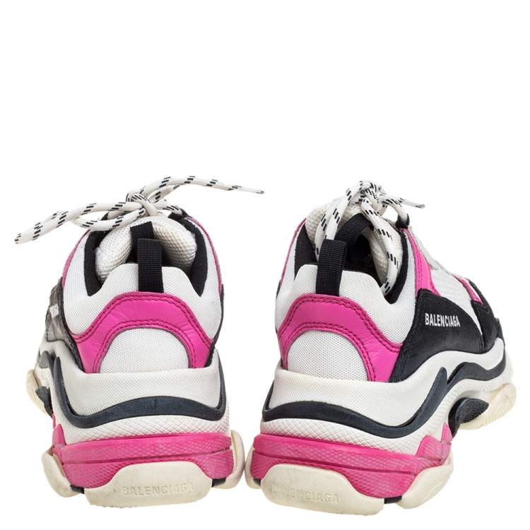 مملوكة مسبقًا Balenciaga Tri Color Mesh And Leather Triple S Trainer Sneakers Size 38