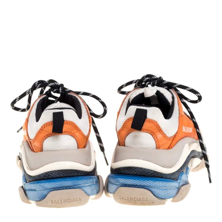 Pre Owned Balenciaga Multicolor Leather and Mesh Triple S Low Top Sneaker Size 36