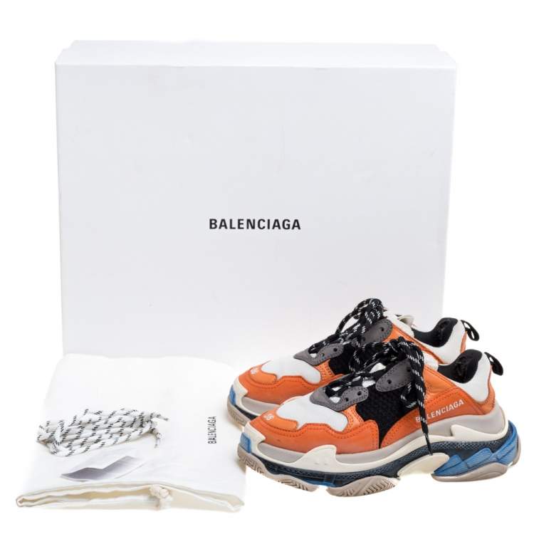 Pre Owned Balenciaga Multicolor Leather and Mesh Triple S Low Top Sneaker Size 36