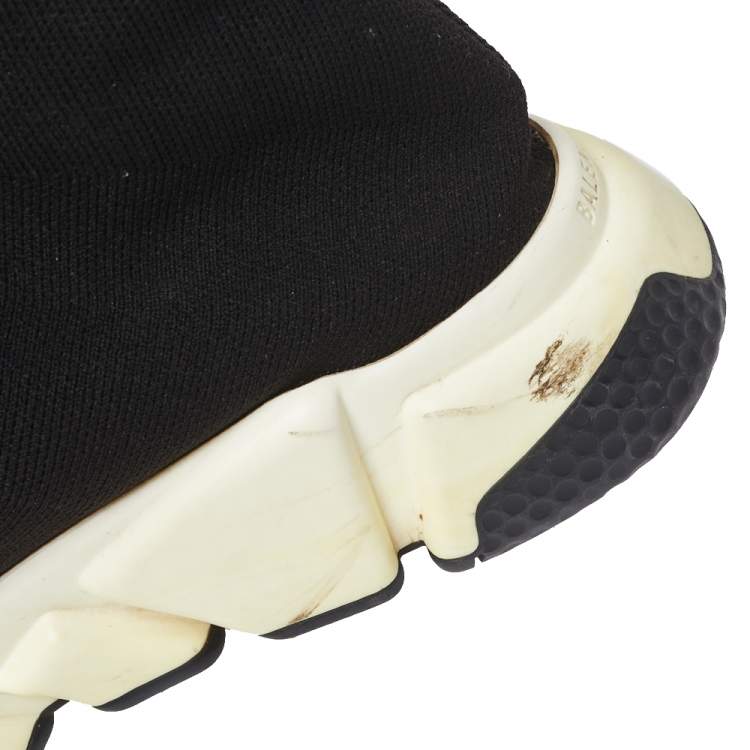 Pre Owned Balenciaga Black Knit Fabric Sock Sneakers Size 39